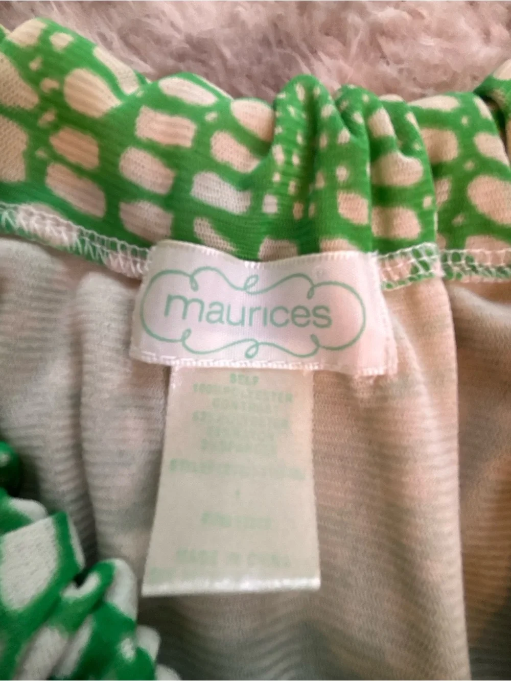 Maurices Green and Blue Printed Halter Tank with Navy Trim